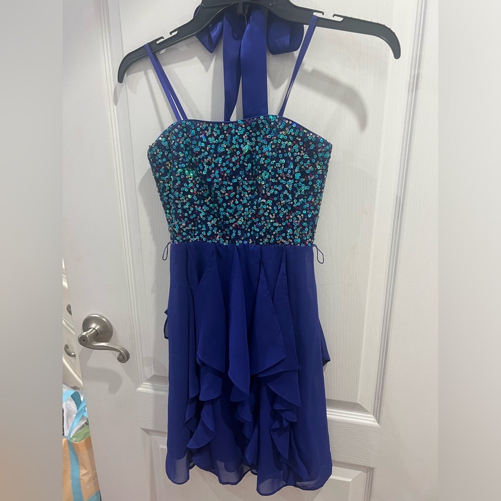 Hailey Logan Royal Blue Sparkly Dress